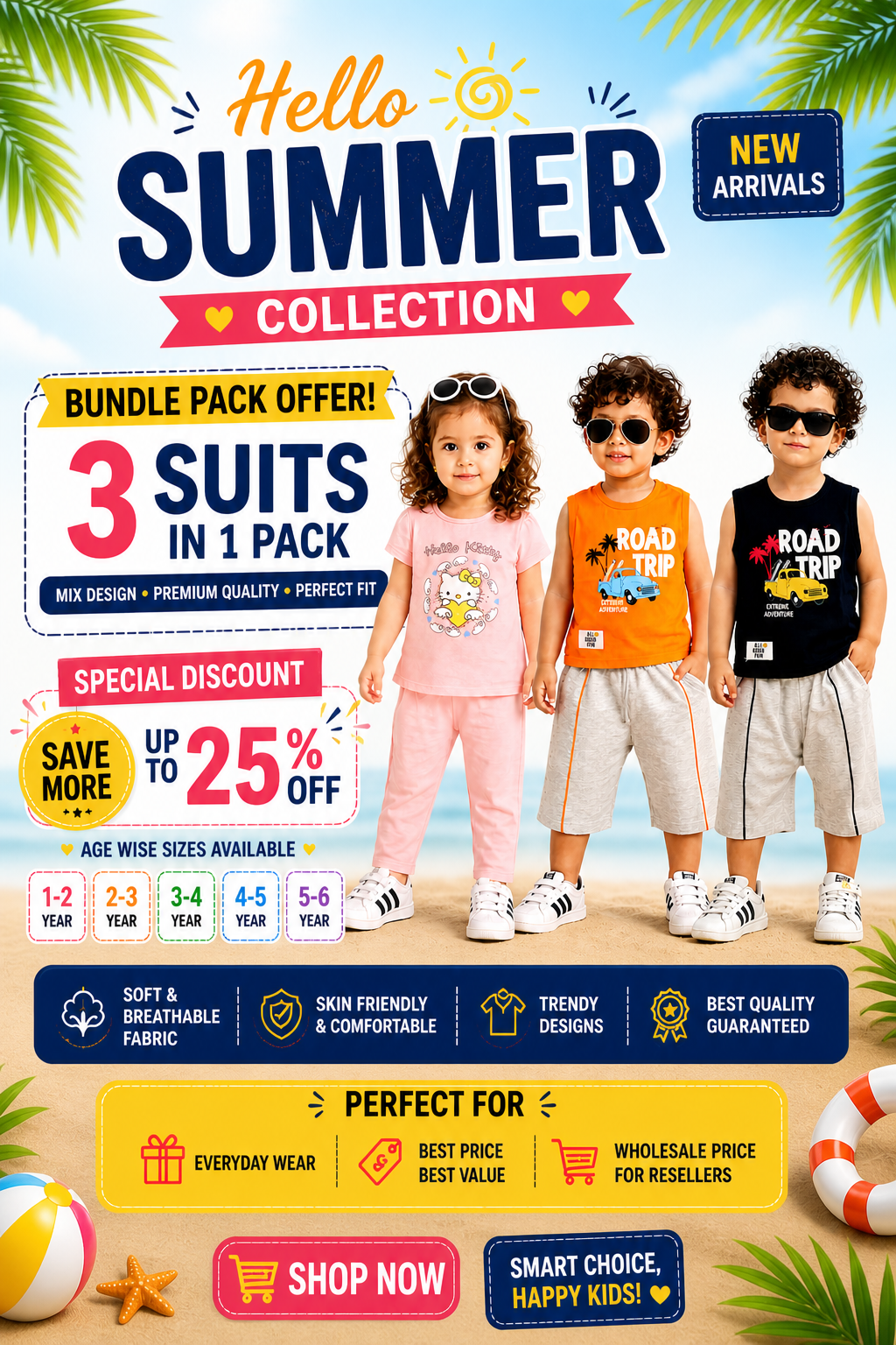 KIDS SUMMER BUNDLE ☀️ 3 OUTFITS IN 1 PACK