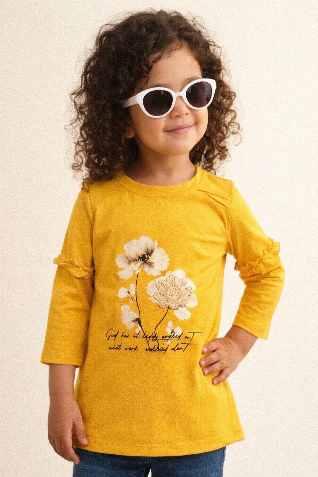 Flower Print Girls T-Shirt